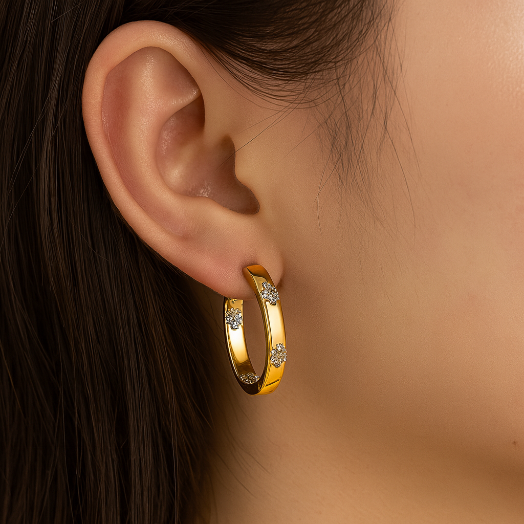 Aurelia - Guld vintage blommörhäng