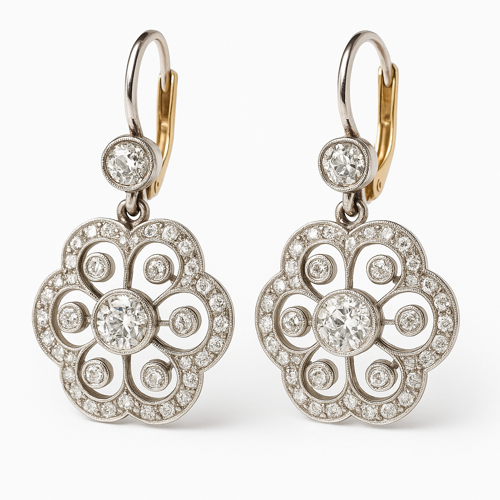 Magdalena - Örhängen mandala av vintage kristall