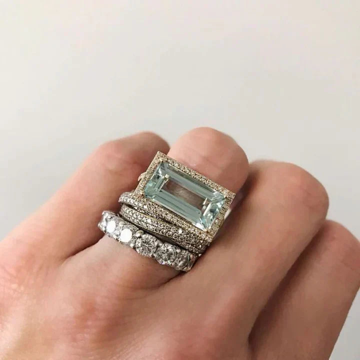Gabrielle - Vintage ring av turkos glas