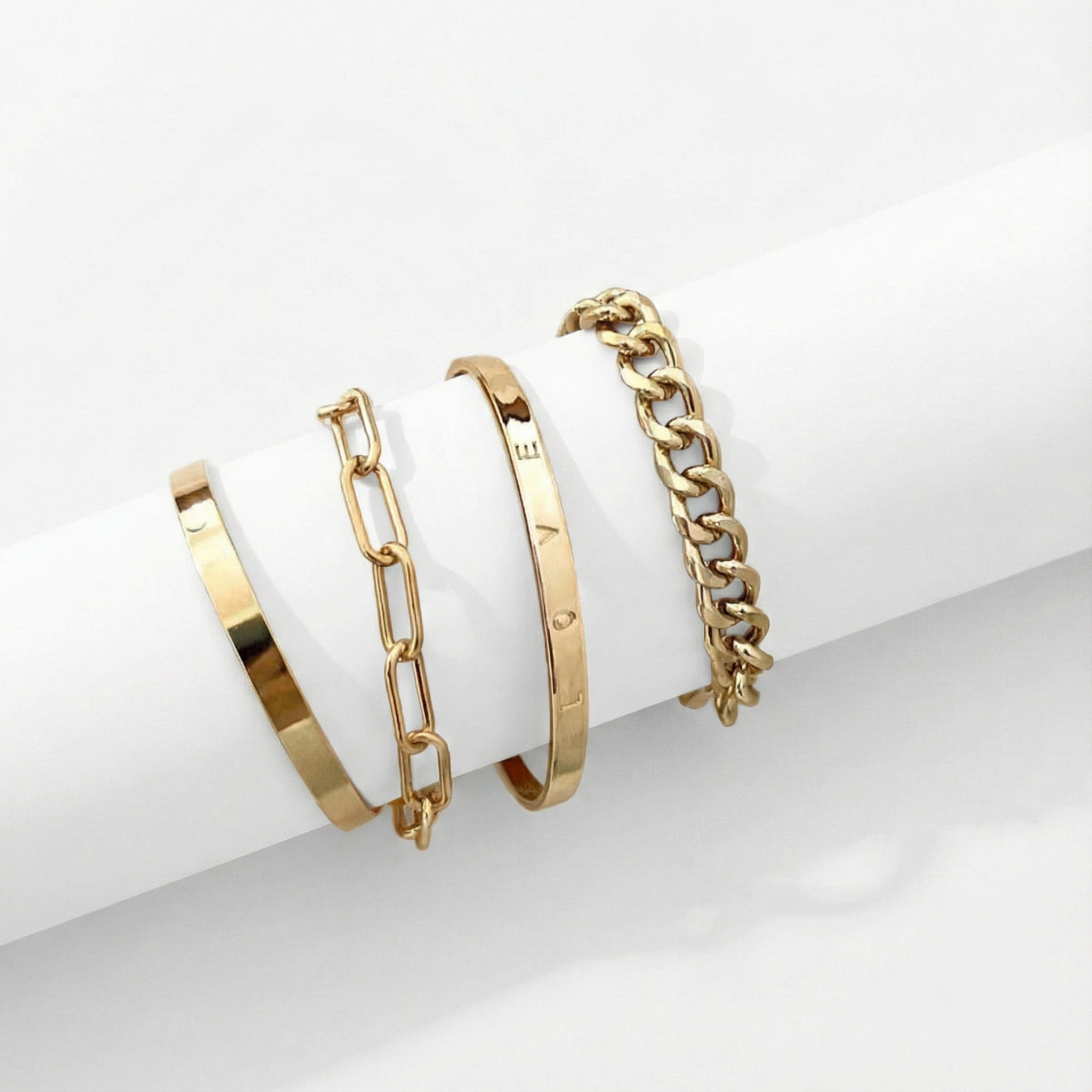 Elain Mercer Armbandset - Vitt guld